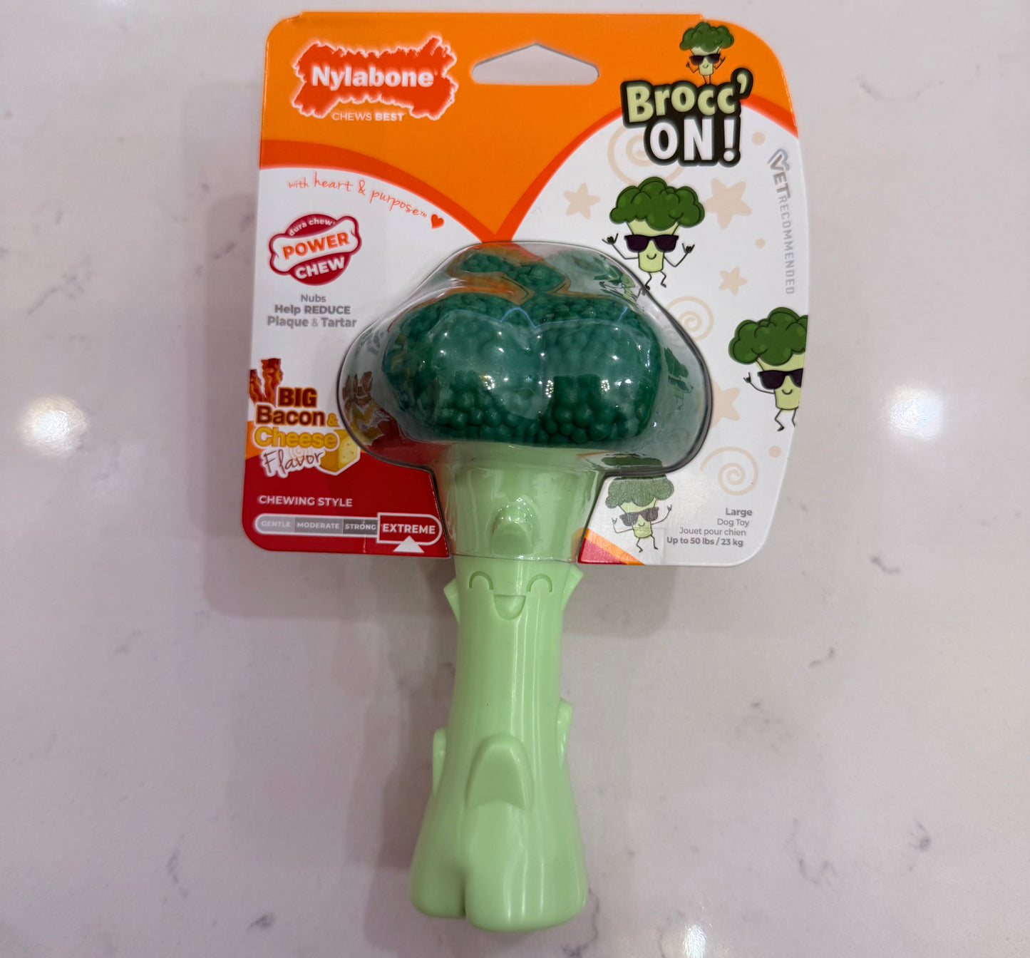 Nylabone Large Brocc’on! Power Chew for Dog up to 50 Lbs