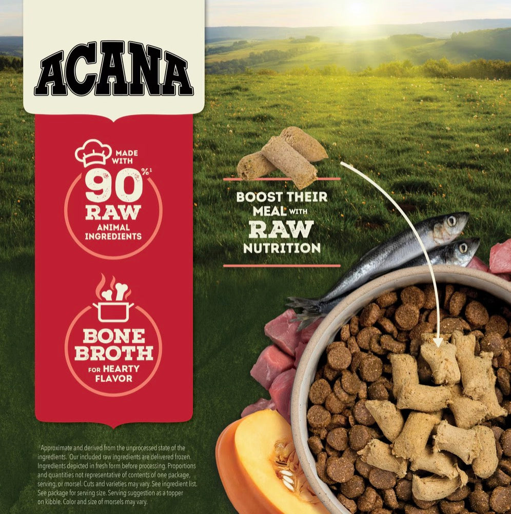 Acana Farm-Raised Beef Morsels Grain-Free High-Protein Freeze-Dried Dog Food & Topper, 8-oz bag
