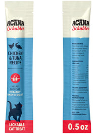 Acana Healthy Skin & Coat Chicken & Tuna Lickables Cat Treats and Topper, 0.5-oz tube, 5 count