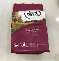 4 LB NutriSource Cat Food - Cat & Kitten Chicken & Rice