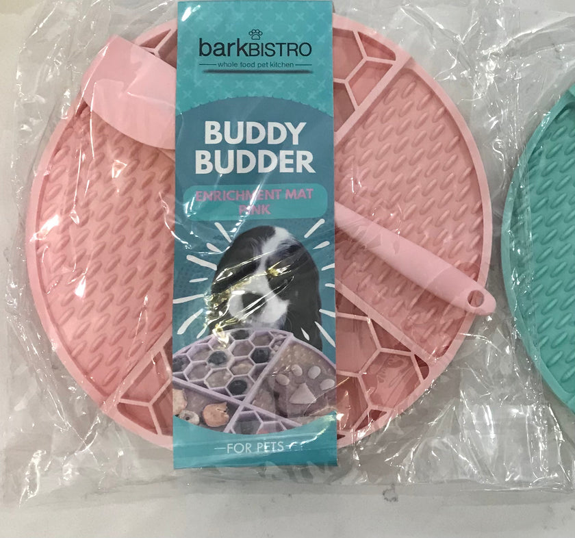 Bark Bistro - Turquoise  +  Pink Lickmats + Spatula. 1ct