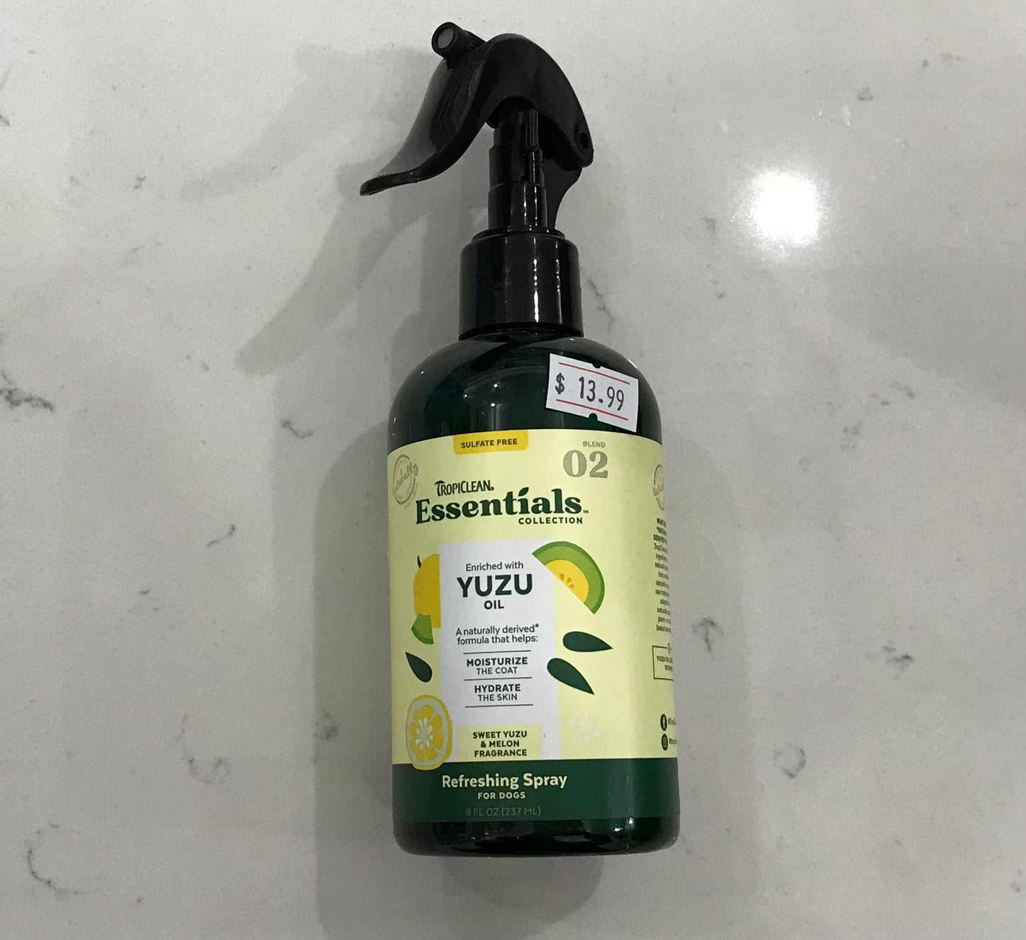 8oz Tropiclean Yuzu Fruit Deodorizing Spray for Dogs