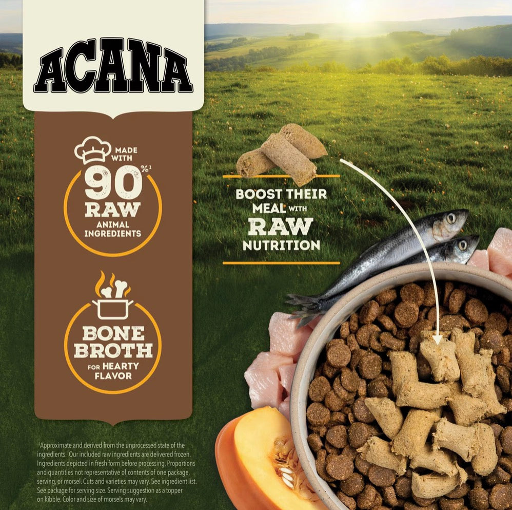 Acana Free-Run Chicken Morsels Grain-Free High-Protein Freeze-Dried Dog Food & Topper, 8-oz bag
