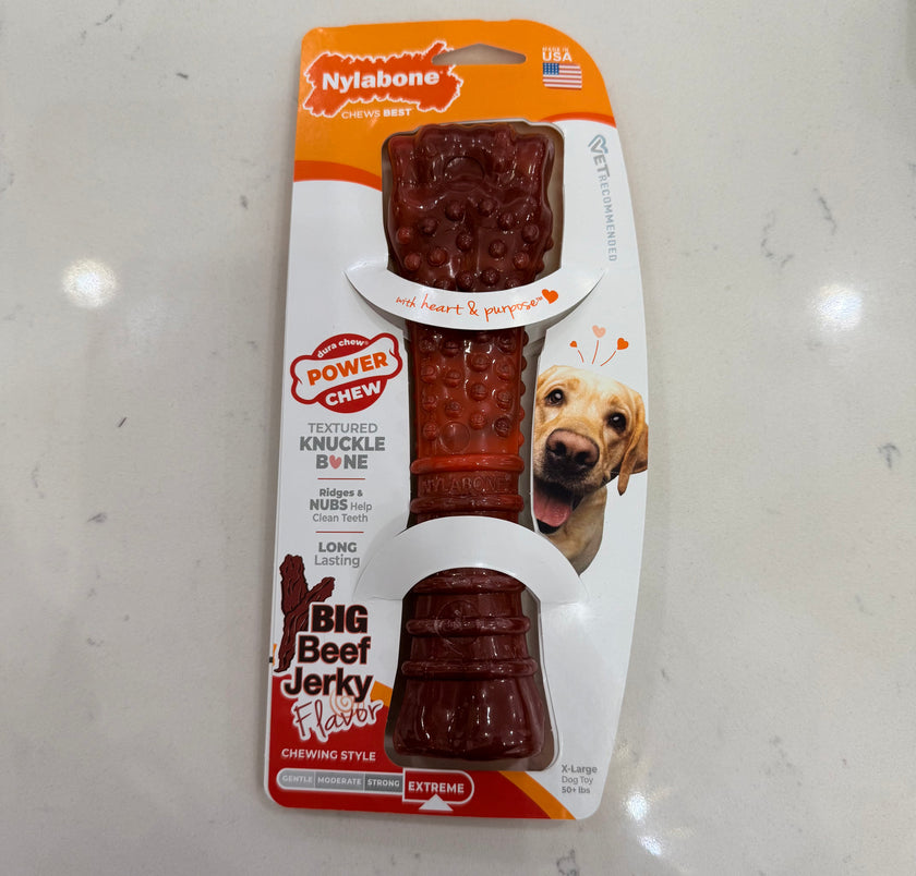 Nylabone Extreme Power Chew Big Beef Jerky Flavor X-Large Dog Toy 50+ lbs
