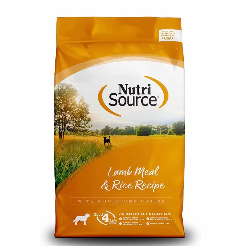 26 LB NutriSource Dog Food - Lamb Meal & Rice Recipe