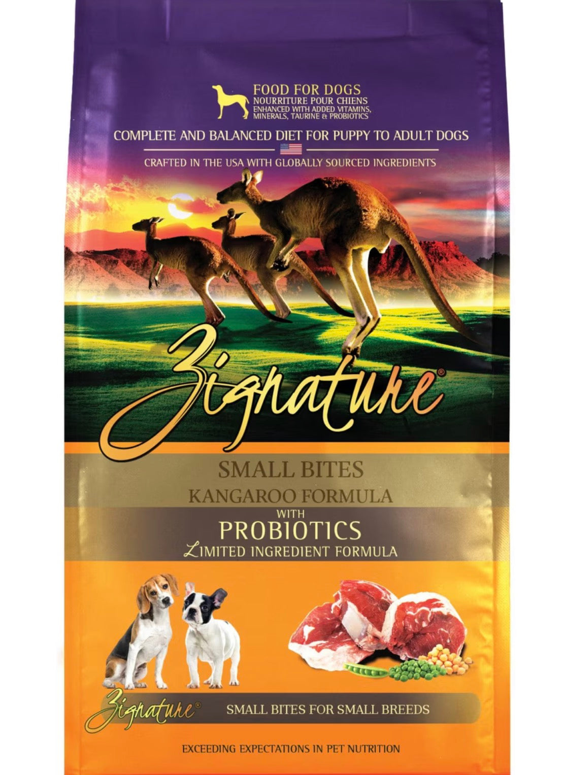 Zignature Kangaroo Formula Small Bites Dry Dog Food, 4-lb bag