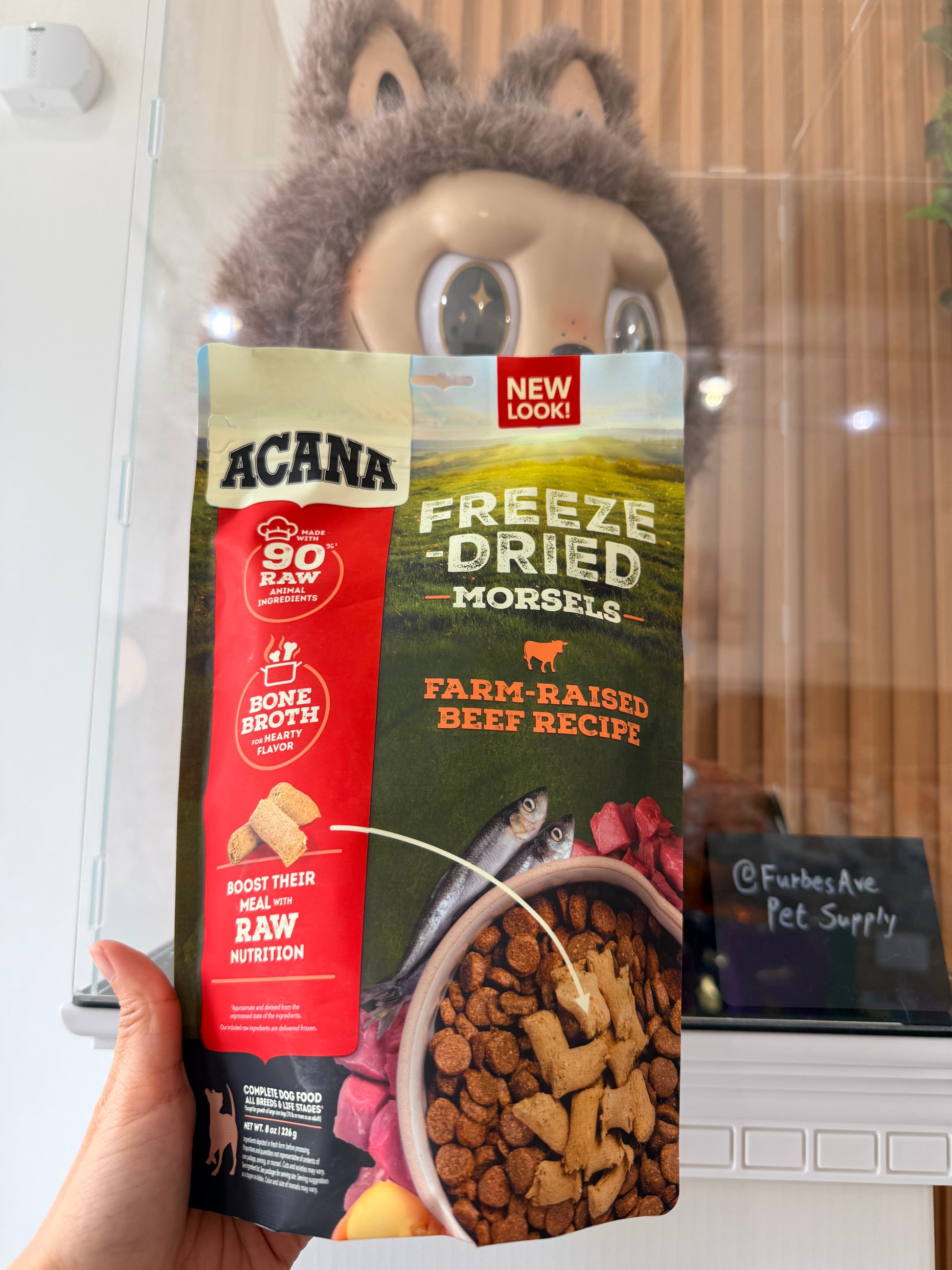 Acana Farm-Raised Beef Morsels Grain-Free High-Protein Freeze-Dried Dog Food & Topper, 8-oz bag