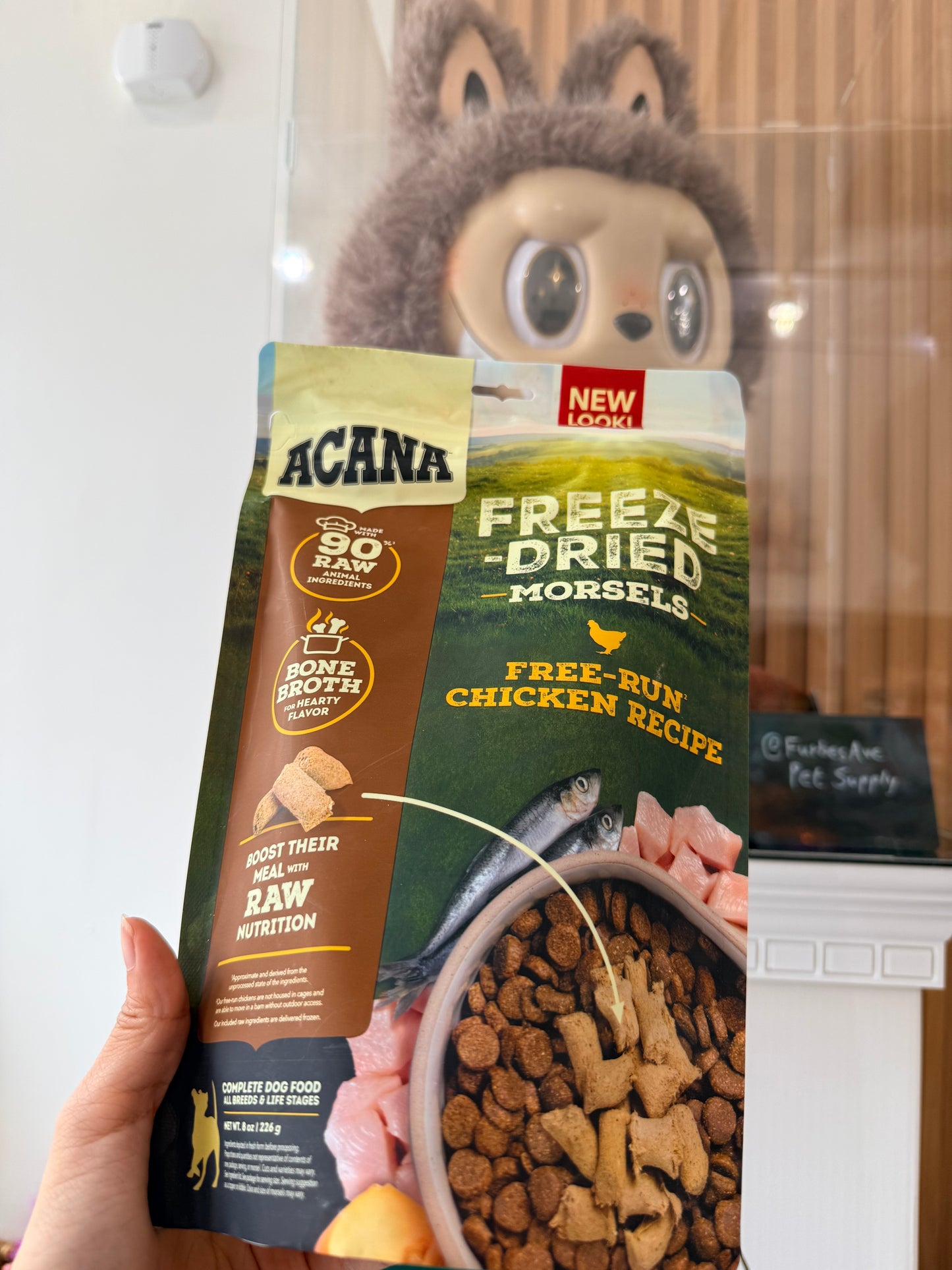 Acana Free-Run Chicken Morsels Grain-Free High-Protein Freeze-Dried Dog Food & Topper, 8-oz bag