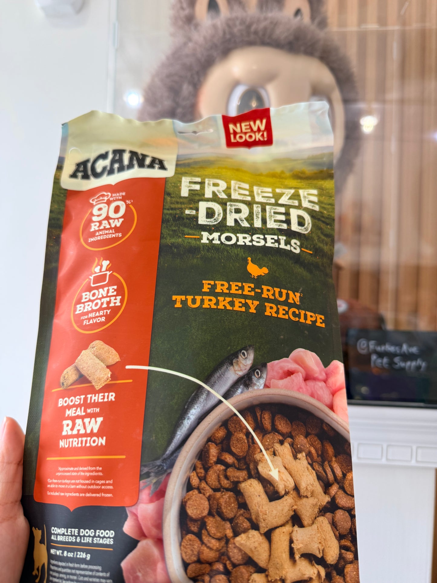 Acana Free-Run Turkey Morsels Grain-Free High-Protein Freeze-Dried Dog Food & Topper, 8-oz bag
