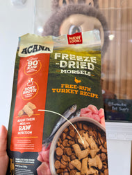 Acana Free-Run Turkey Morsels Grain-Free High-Protein Freeze-Dried Dog Food & Topper, 8-oz bag