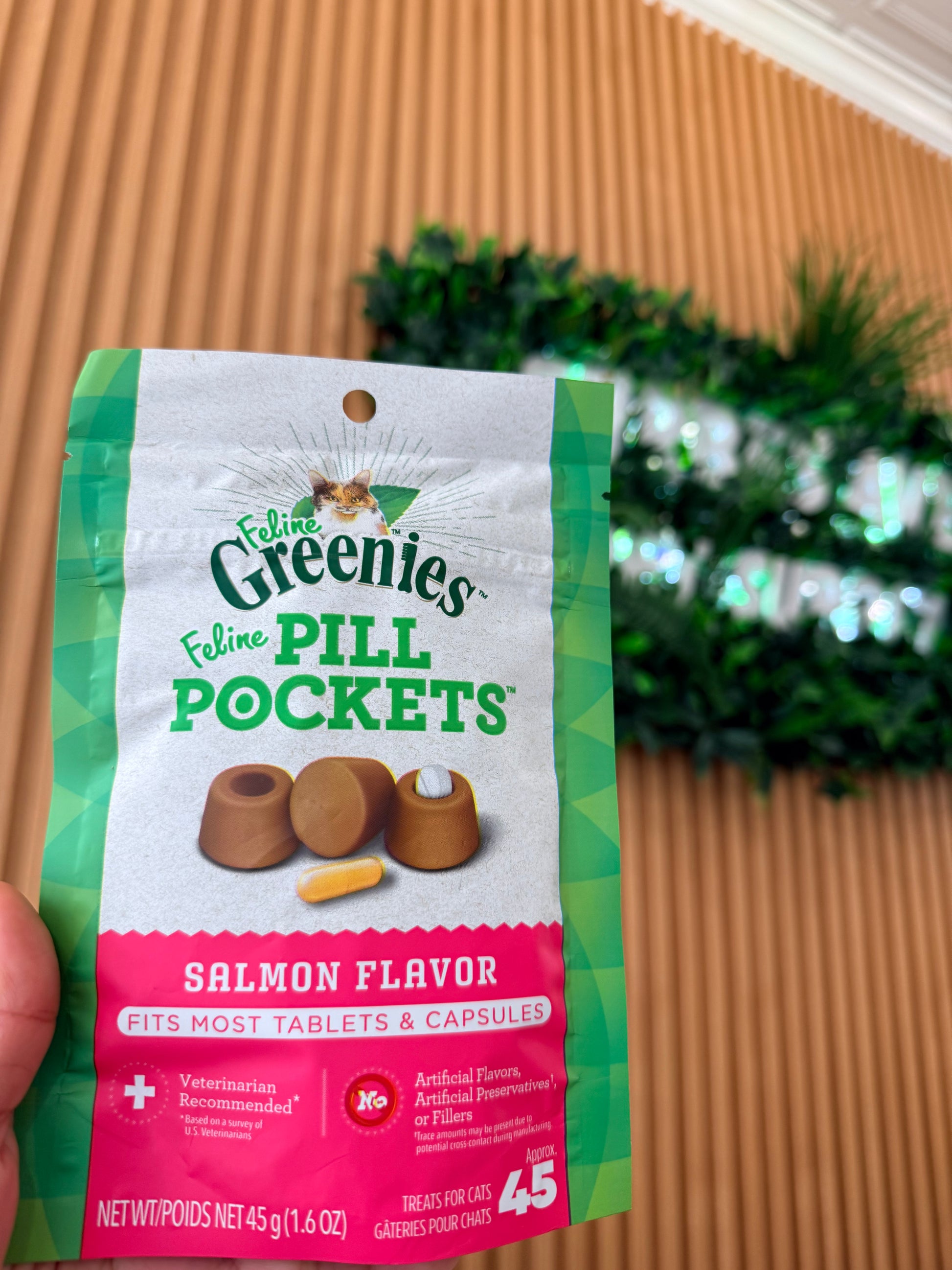 Greenies Feline Pill Pockets Salmon Flavor - 45 ct - fits most tablets and capsules