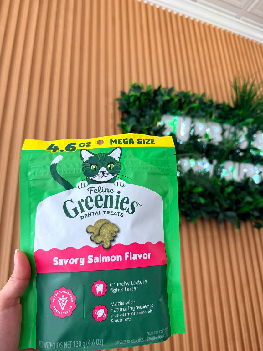 Greenies Feline Dental Treats - Savory Salmon Flavor 4.6 oz