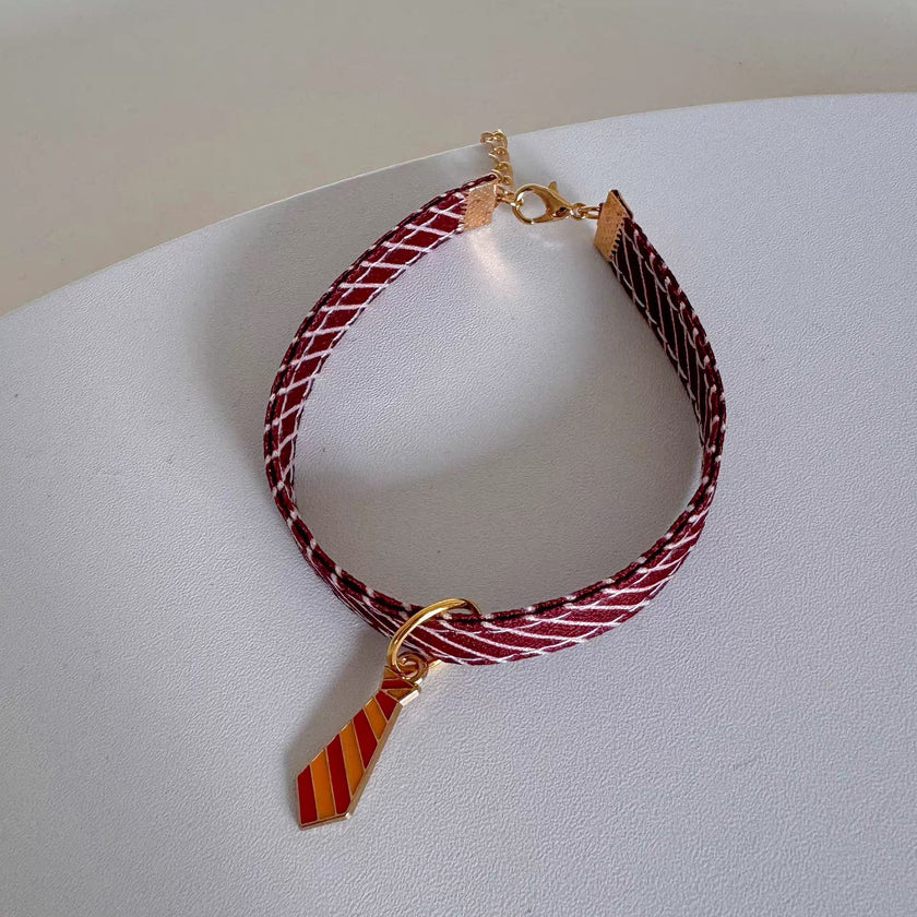 Cat/Dog Decorative Bow Striped Twill Collar