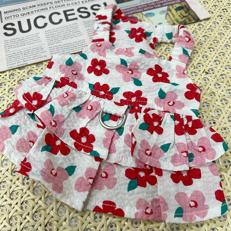 Summer Red Flower Vest