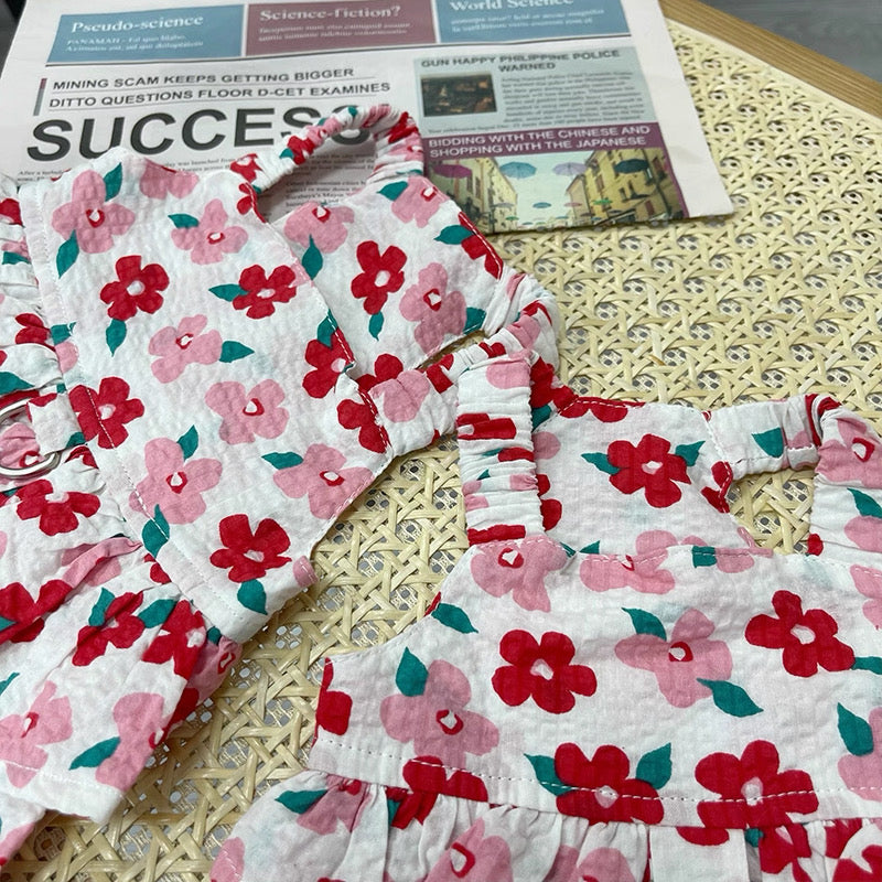 Summer Red Flower Vest