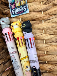 Cat themed pen with 10 colors 1ct