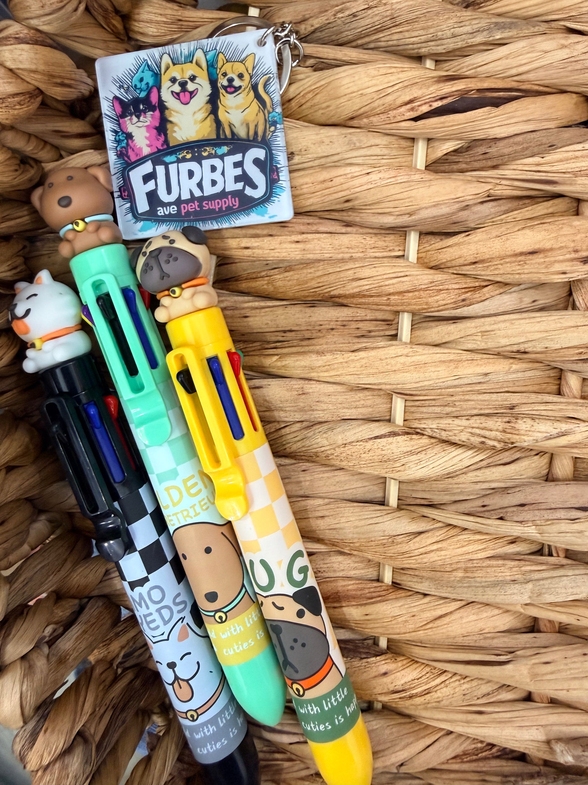 Dog themed pen with 8 colors 1 ct