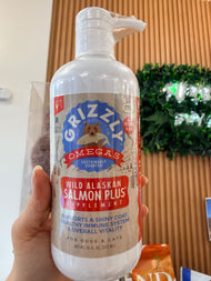 Grizzly Omegas Wild Alaskan Salmon Plus Supplement for Dogs and Cats 16 Fl Oz
