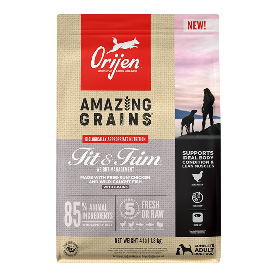 Orijen Dog Dry Food Amazing Grains Fit & Trim 4LBS