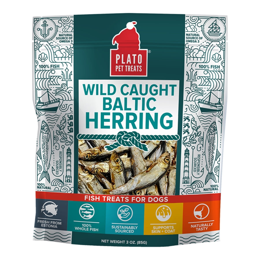 Plato Baltic Herring Dog & Cat Treat, 3-oz bag