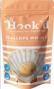 Totally Hook'd Scallops for dogs and cats | Freeze Dried | 1 oz Bag