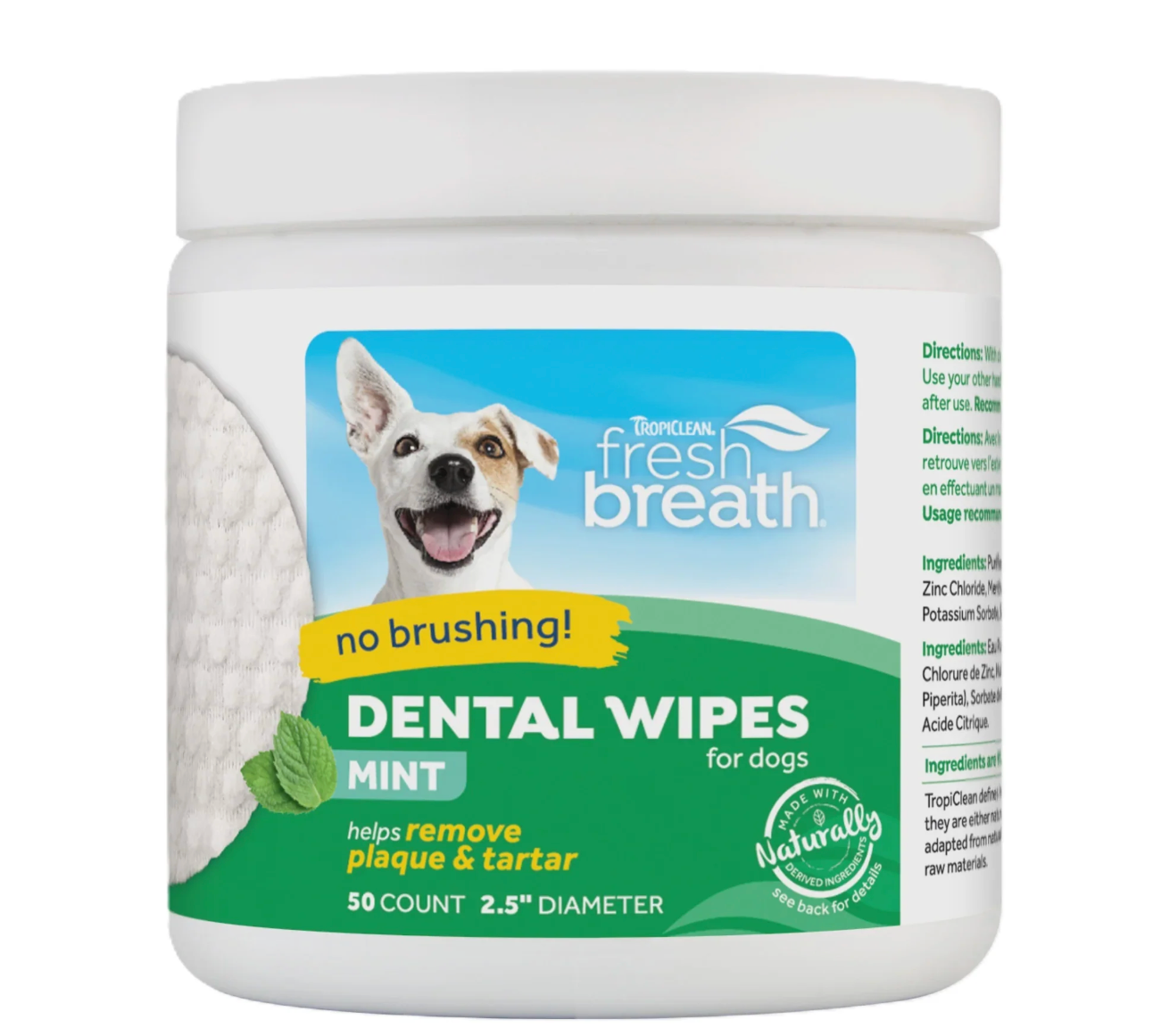 50ct Tropiclean FB Dental and Oral Care Wipes