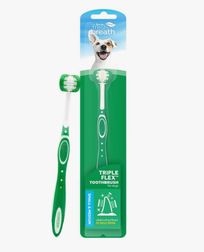 Tropiclean Fresh Breath Triple Flex Toothbrush For Small Dogs