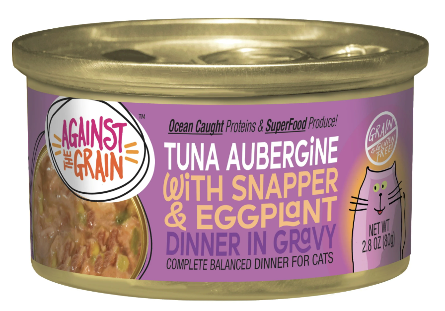 2.8 oz. Against The Grain Tuna Aubergine With Snapper & Eggplant Dinner For Cats