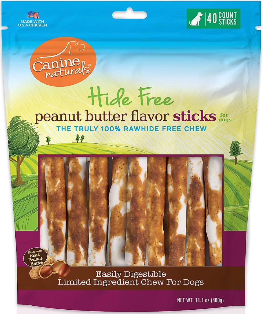 14.1 oz. Canine Naturals Peanut Butter Chew- 5" Stick 40 Pk