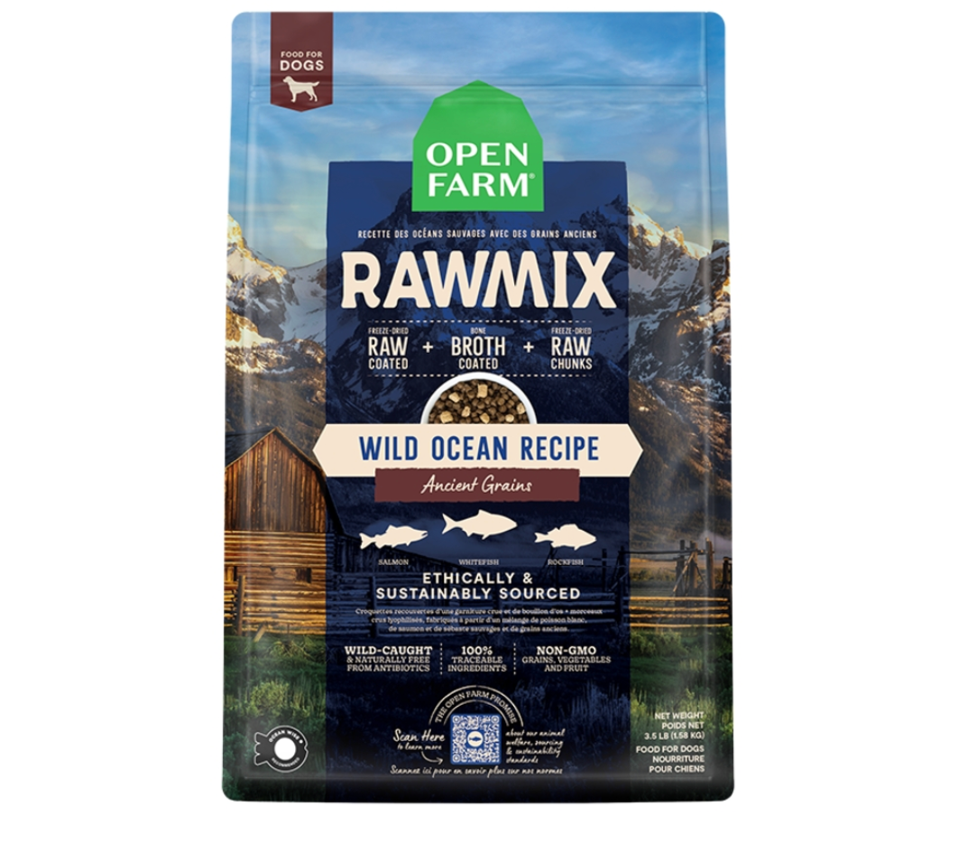 Open Farm RawMix Dog Food, Wild Ocean Recipe Ancient Grains, 3.5 Pounds