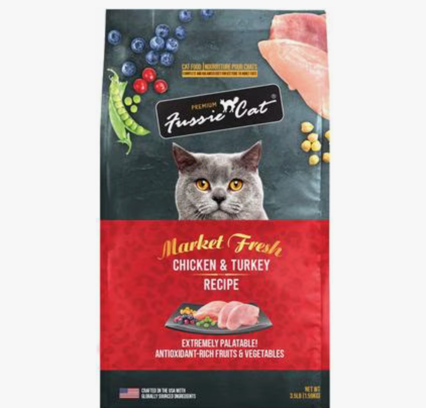 Fussie Cat Market Fresh Chicken & Turkey Recipe Grain-Free Dry Cat Food 3.5LBS