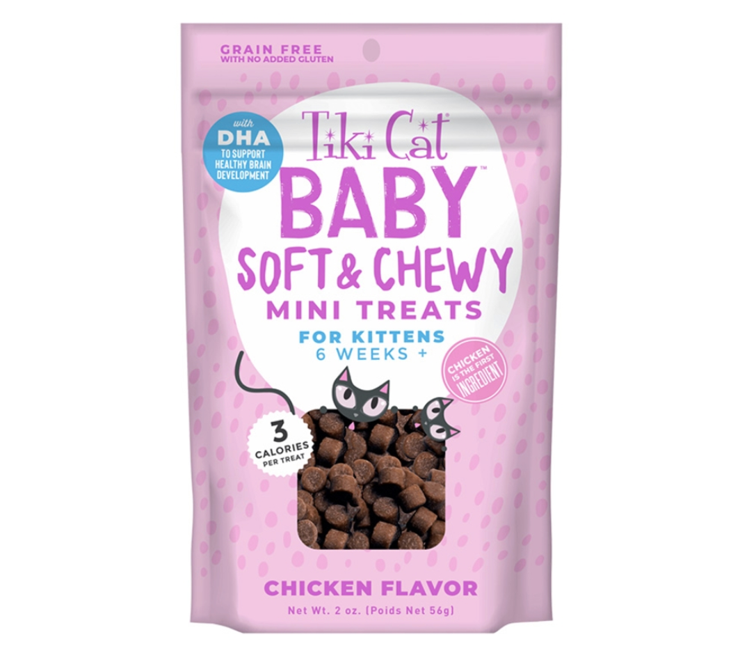 Tiki Cat Baby Soft & Chewy Chicken Flavor Grain-Free Cat Treats, 2-oz bag