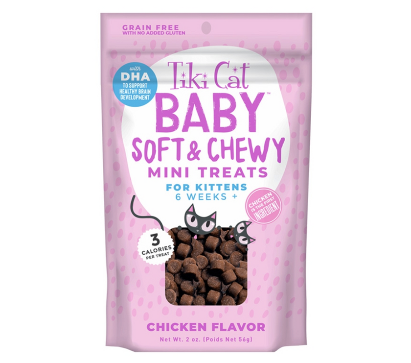 Tiki Cat Baby Soft & Chewy Chicken Flavor Grain-Free Cat Treats, 2-oz bag