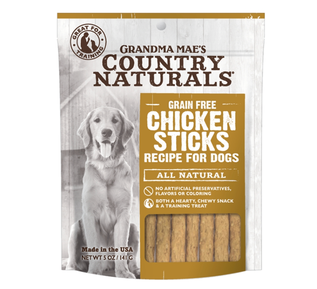 Grandma Mae’s country naturals grain free chick recipe sticks treats for dogs