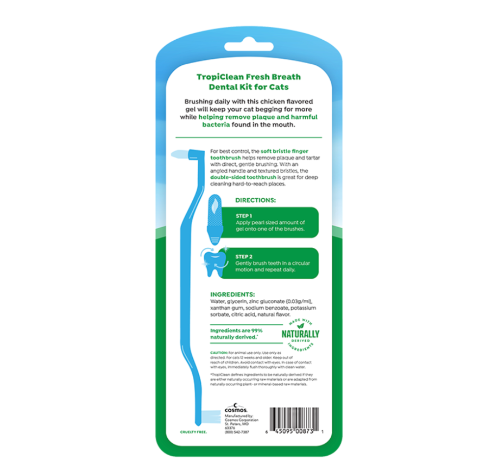 TropiClean Fresh Breath Odor & Tartar Control Dental Kit for Cats