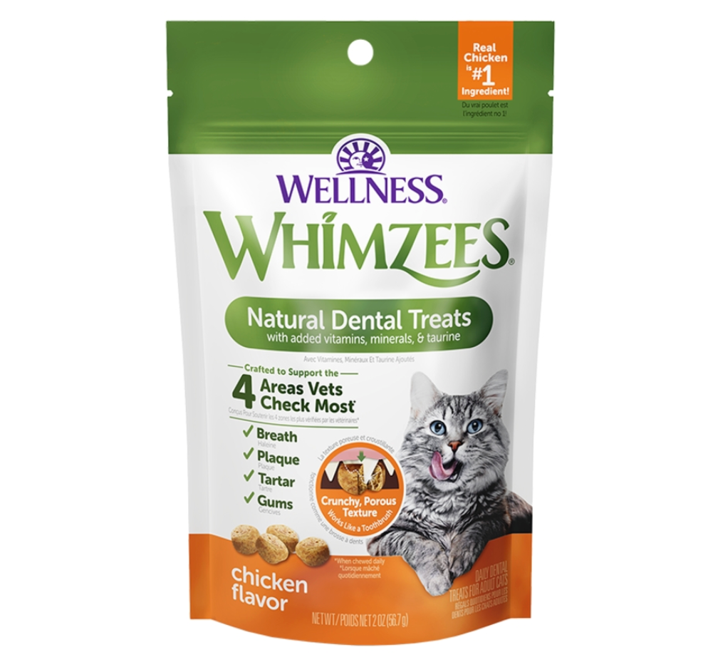 Whimzees Wellness Natural Chicken Flavor Cat Dental Treats, 2 oz