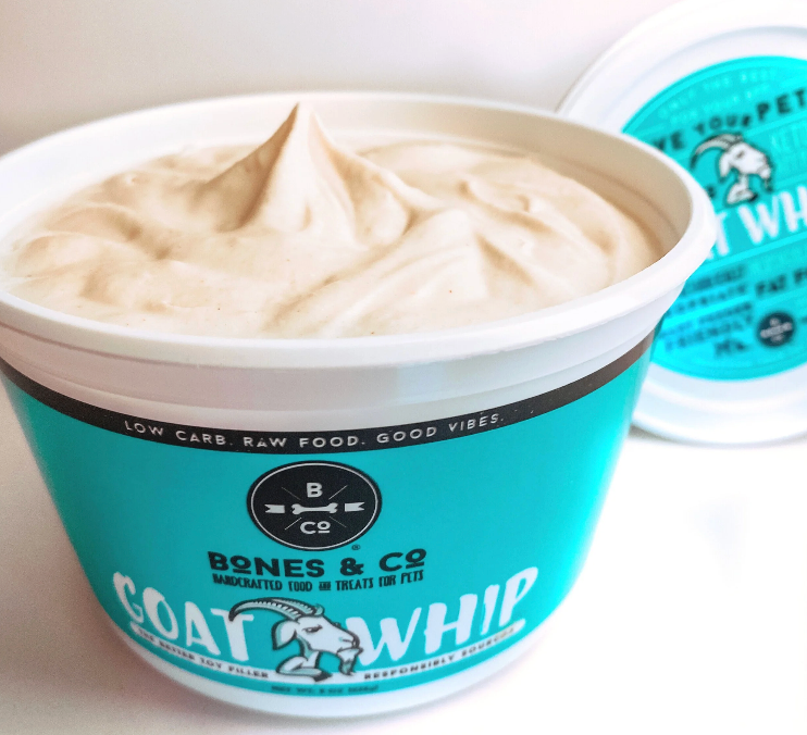 Bones & Co Goat Whip 3.5 oz Tub for Dogs and Cats, Frozen