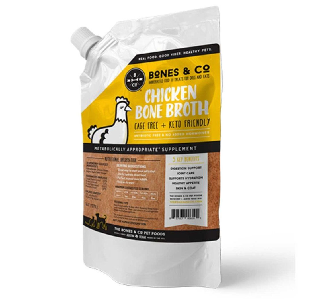 Bones & Co Chicken Bone Broth-16 oz Pouch for dogs and cats, Frozen