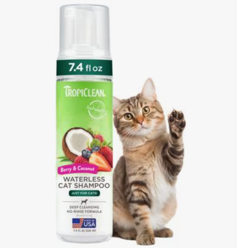 7.4oz Tropiclean No Rinse Cat Shampoo Berry & Coconut