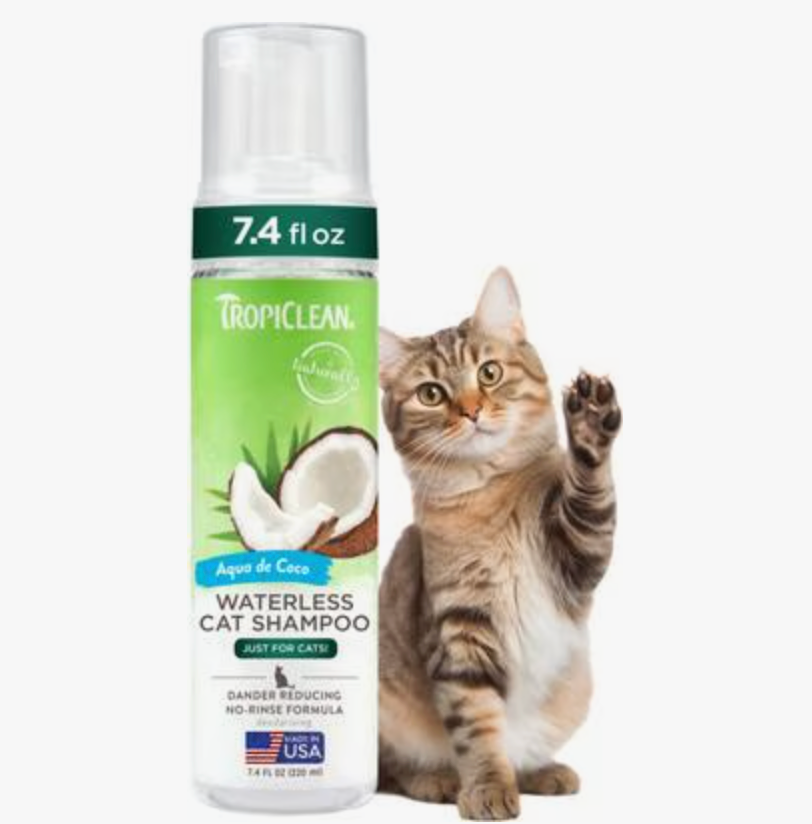 7.4oz Tropiclean Dander Reduce No Rinse Cat Shampoo