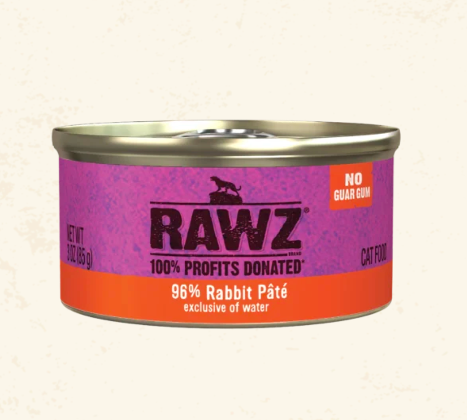 3oz Rawz 96% Rabbit Cat Can