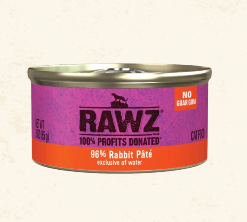 3oz Rawz 96% Rabbit Cat Can