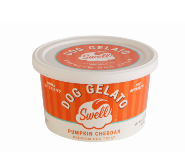 Swell Gelato Pumpkin Cheddar Dog Treats, 4.5-oz, Frozen