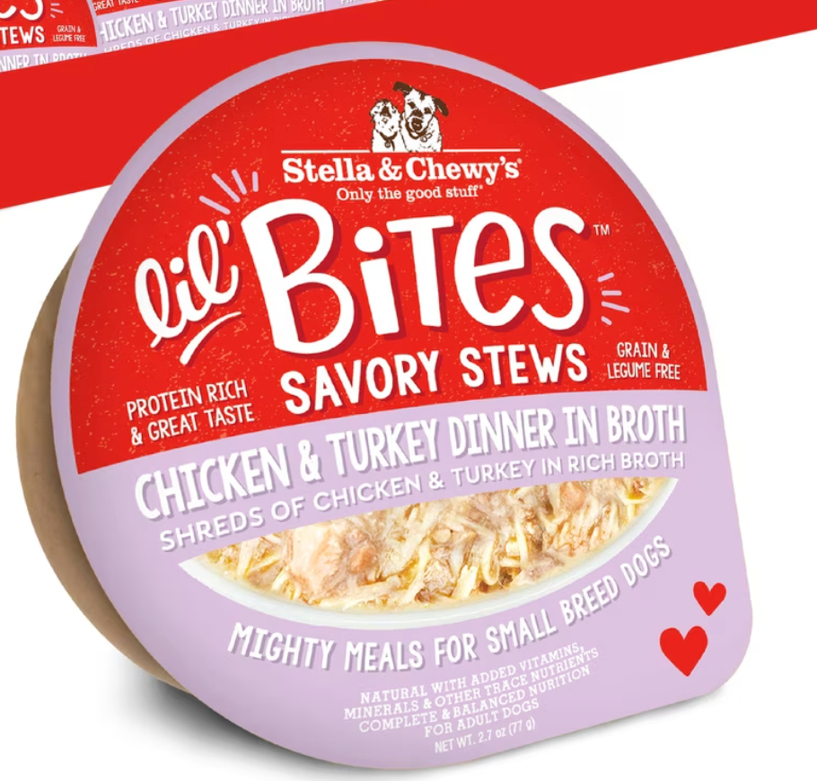 Stella & Chewy's Lil Bites Savory Stews Adult Wet Dog Food - Chicken and Turkey 2.7 oz