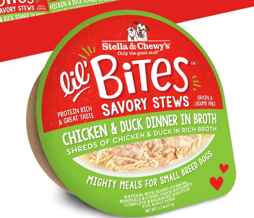 Stella & Chewy's Lil Bites Savory Stews Adult Wet Dog Food - Chicken and Duck 2.7 oz