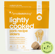 Frozen (local pickup only) Smallbatch Lightly Cooked Frozen Dog Food - Pork Sliders - 5lb Bag, Frozen