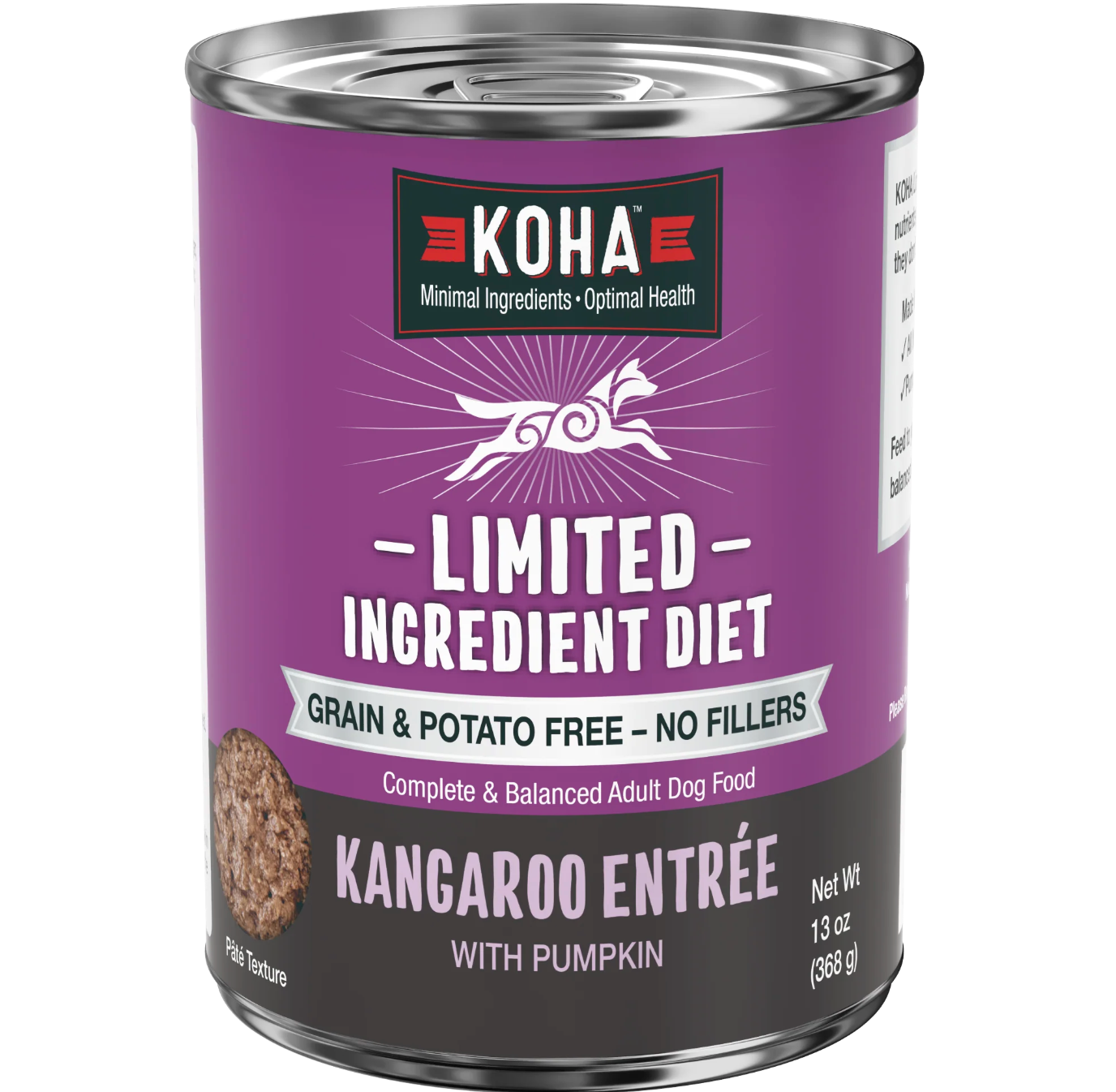Koha Kangaroo Dog Food: Limited Ingredient Diet Kangaroo Entrée for Dogs 13 oz Can
