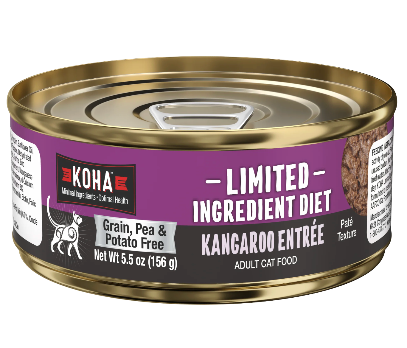 Koha Kangaroo Cat Food: Limited Ingredient Diet Kangaroo for Cats 5.5 oz Can