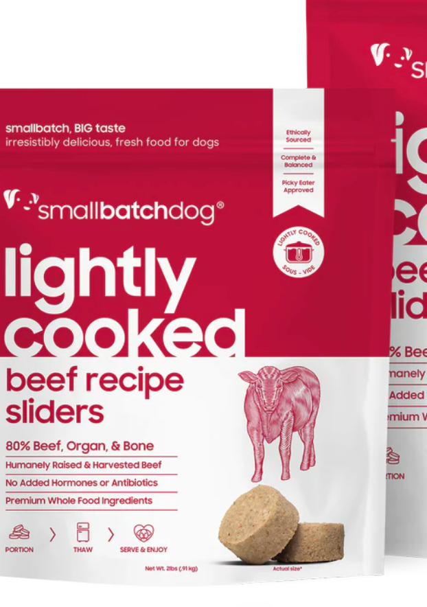 Frozen (local pickup and local delivery only) Smallbatch Dog Lightly Cooked Beef Batch 2 lb, Frozen