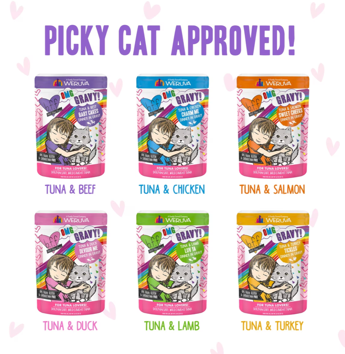 BFF Rainbow A Gogo Variety Pack Wet Cat Food Pouches, 3-oz